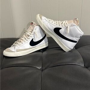 Nike White and Black High-Top Sneakers